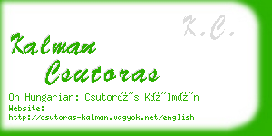 kalman csutoras business card